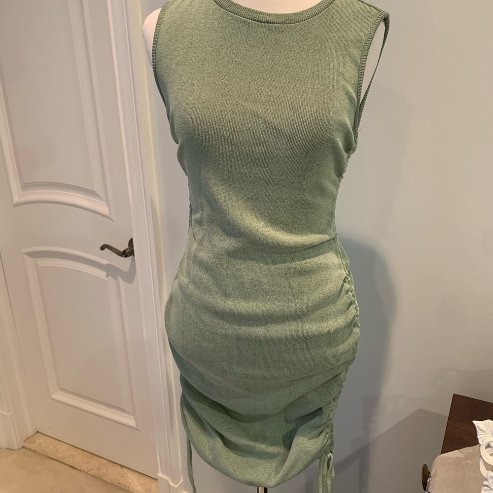 Lioness olive green scrunch up dress